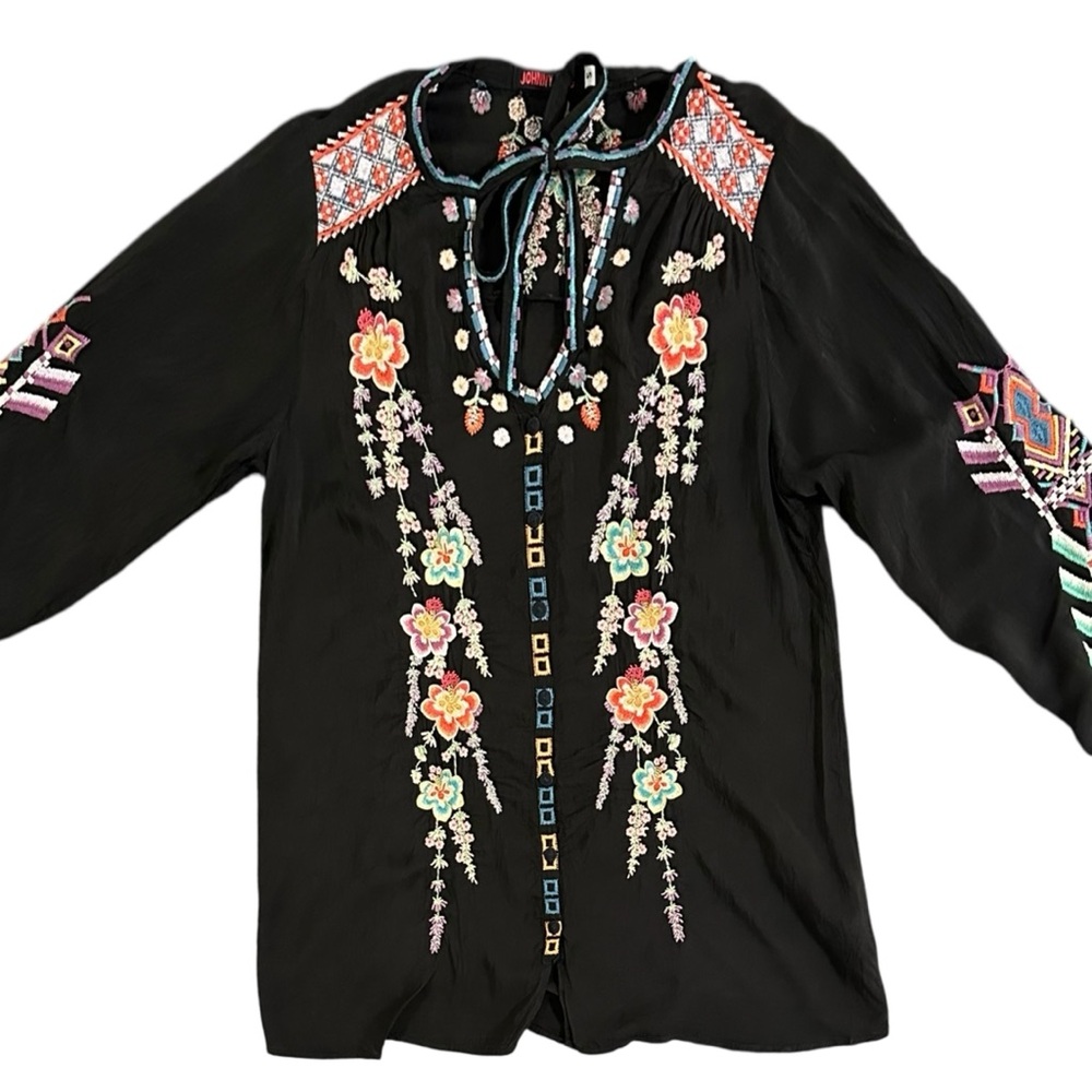 Women’s JOHNNY WAS Embroidered Bohemian Alaura Tunic Blouse - Small - Picture 12 of 13
